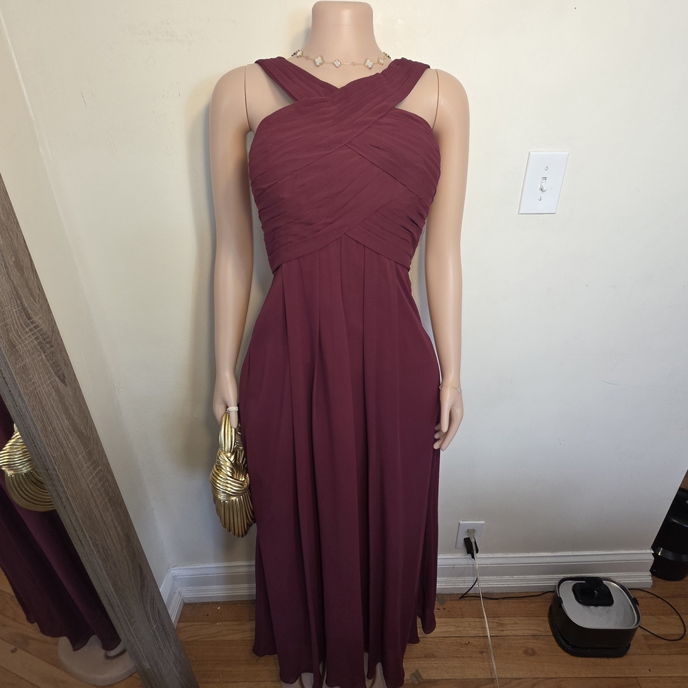 ☆Bill Levkoff Burgundy Crisscross Gown☆
